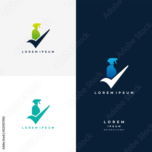 Clean Check logo designs concept vector, Spray logo template
