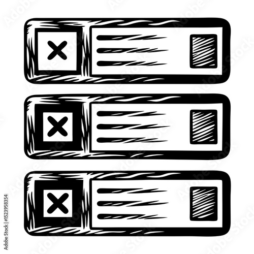 Hand drawn rejected application forms illustration