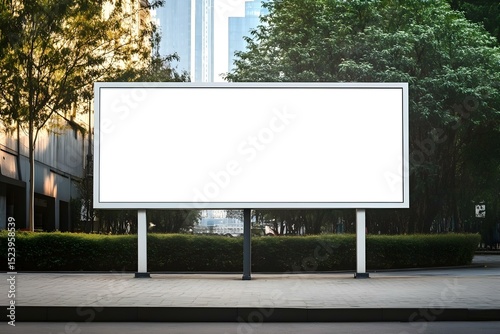 Wallpaper Mural Horizontal Blank White Billboard Mockup for High-Visibility Promotional Advertising Display Torontodigital.ca