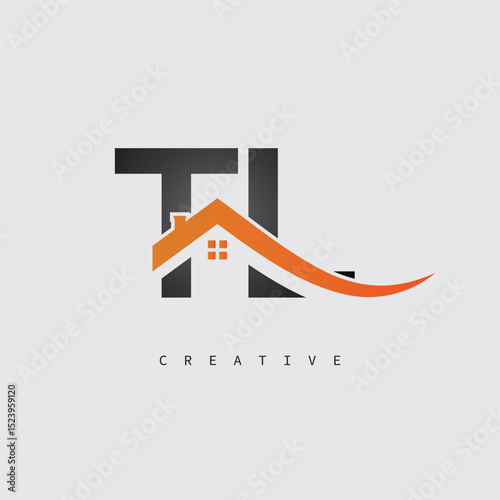 TL Real Estate Creative Logo – Minimalist House Roof Monogram for Property, Realtor & Construction Branding	

