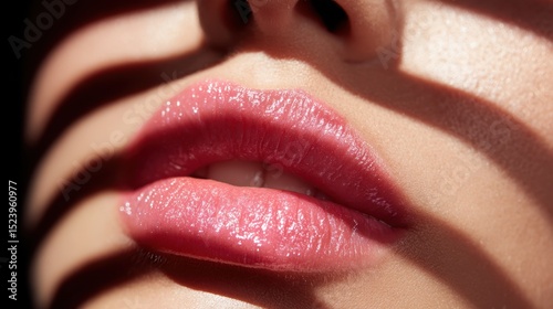 Close Up Shot Of A Beautiful Females Lips