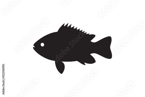 Climbing perch silhouette on white background.01