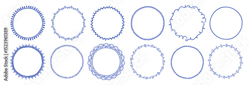 Set of line frames with wavy, curly edges. Ornaments, patterns. Doodle, cute retro borders. Design for card, invitation, cover, packaging. La dolce vita style.