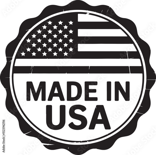 Made in USA Stamp Vector Design

USA Flag Badge Silhouette Art

American Quality Label Vector Scene

Patriotic Made in America Emblem

USA Product Mark with Stars & Stripes