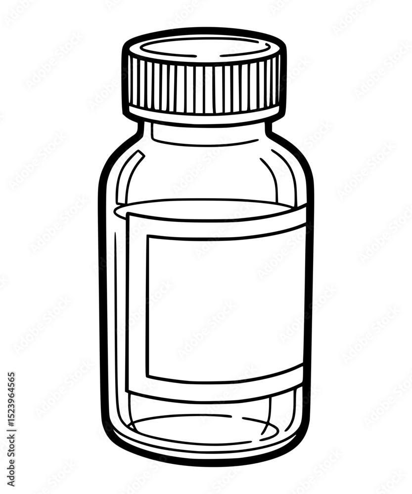 Fototapeta premium Medicine Bottle Line Art