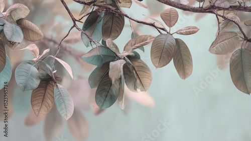 Soft focus photo showing green leaves with branches