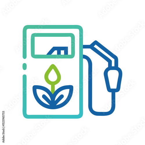 Gas station pump with eco-friendly design and green energy concept
