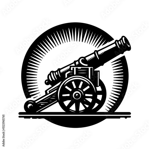 Ancient cannon silhouette 