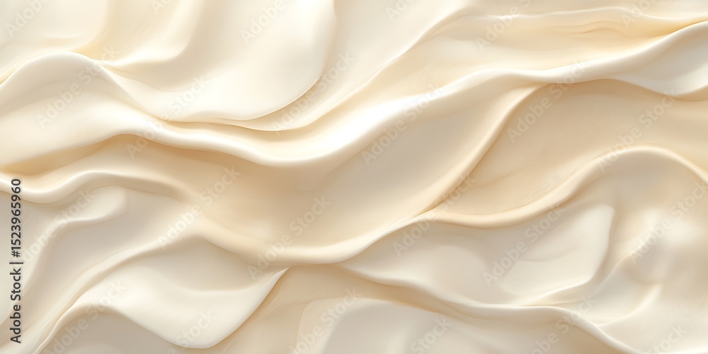 Fototapeta premium A close up of flowing creamy white fabric texture
