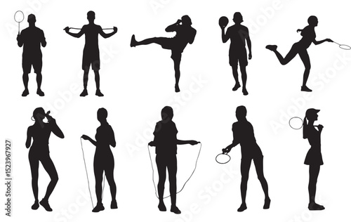 Sport Silhouette Vector Illustration, Isolated on White Background