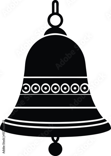 Minimal Temple Bell Vector - Traditional Indian Style