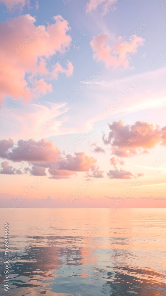 Obraz premium Peaceful sunset sky with soft pink clouds high resolution photo