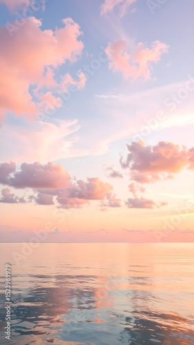 Peaceful sunset sky with soft pink clouds high resolution photo