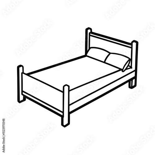 bed on white background