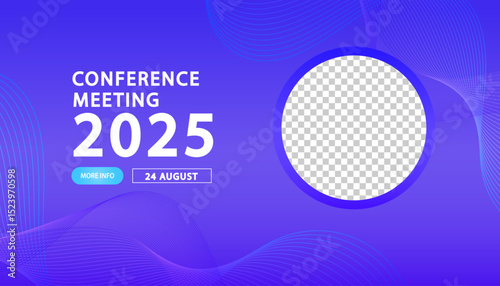 Banner to the online conference background. Web media event. Dynamic Background. Futuristic Poster for Corporate Meeting, Online Courses, Webinar, Seminar. Conference, Business Event Announcement.