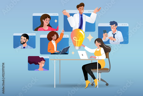 group of business people working together , conference team any place.