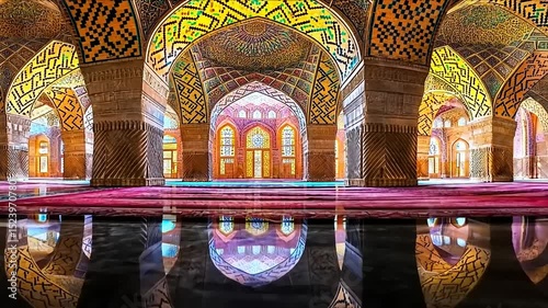 Stunning Reflection in Nasir al-Mulk Mosque, Shiraz