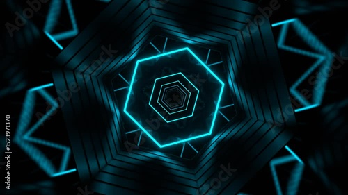 Cyan and Pink Mirror Neon Prism of Space Background VJ Loop in 4K