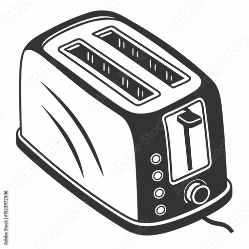 Two slice toaster kitchen appliance illustration