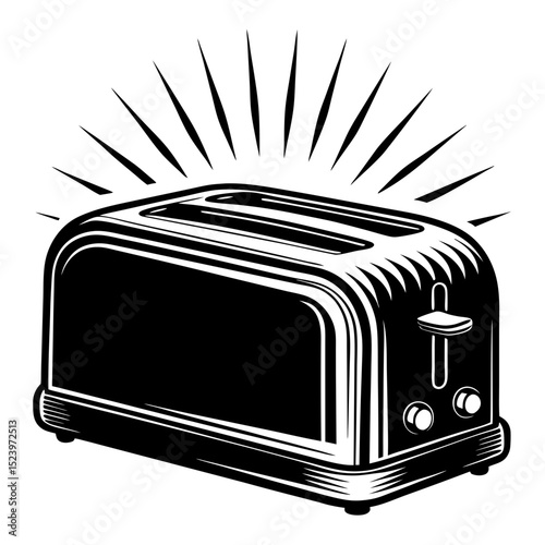 Vintage two slice toaster illustration