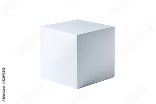 Simple white cube geometric shape minimalist studio shot clean background modern design element perfect for mockups presentations and clean visuals ideal on transparent background