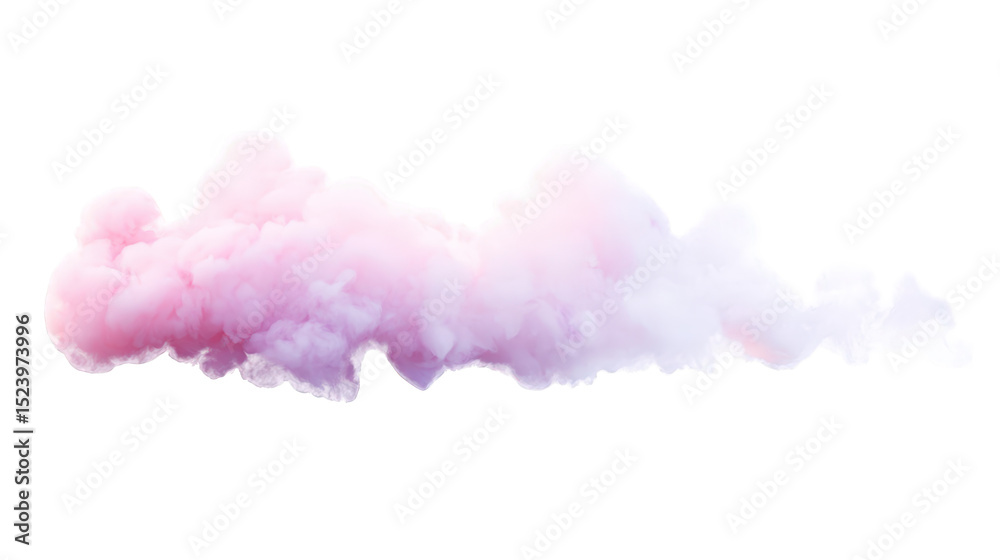 Fototapeta premium Abstract pink and white cloud formation digital art soft pastel dreamy swirling fluffy whimsical airy light gentle serene peaceful calming tranquil on transparent background fog