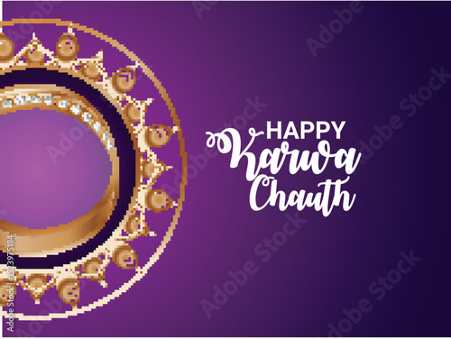 Creative design concept of happy karwa chauth background