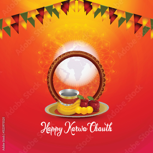 Karwa chauth indian festival banner design