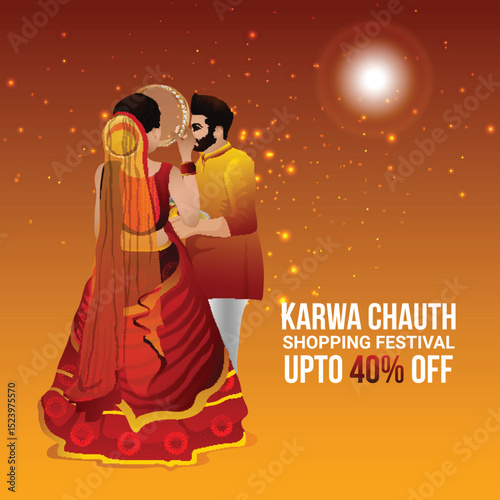 Karwa chauth indian festival banner design