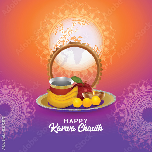 Happy karwa chauth celebration background