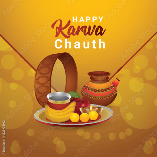 Happy karwa chauth traditional cultural celebration background