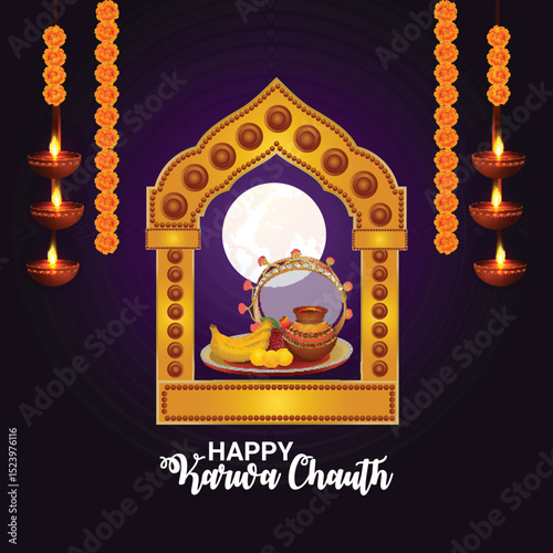 Indian cultural festival happy karwa chauth background