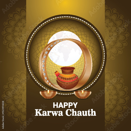 Indian cultural festival happy karwa chauth background