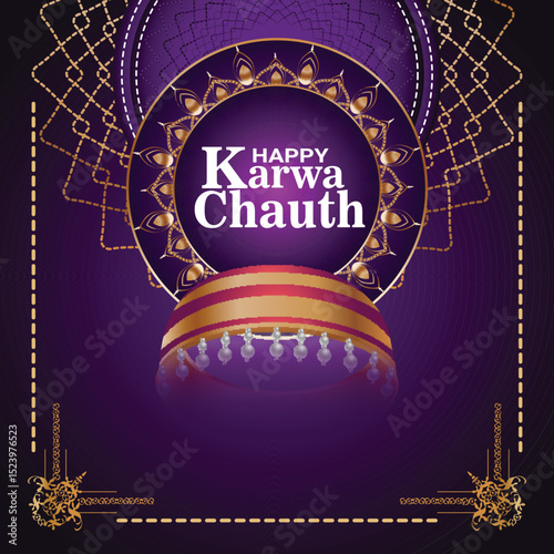 Indian festival of happy karwa chauth celebration background