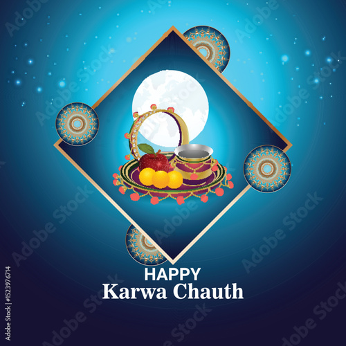 Karwa chauth indian festival banner design