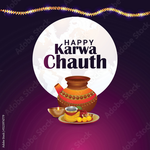 Happy karwa chauth indian festival background
