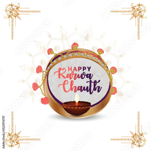 Indian festival of happy karwa chauth design