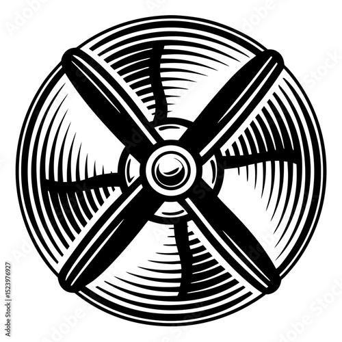 Vintage propeller design graphic illustration