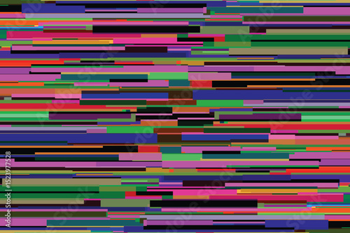 Colorful glitch vector background with overlapping pixels, digital streaks, and vibrant saturation, giving a modern, cyber inspired, distorted visual atmosphere.

