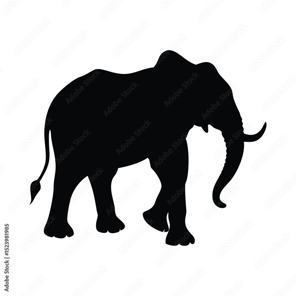Obraz premium elephant black vector silhouette