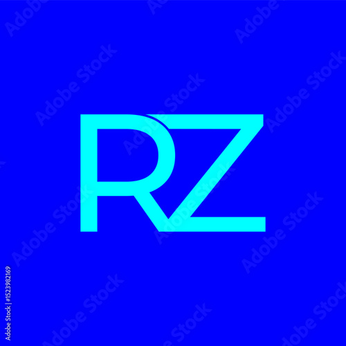 Free Download blue neon sign with RZ letter - GFXLoad