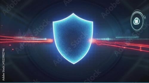 Abstract digital graphic of a protective shield