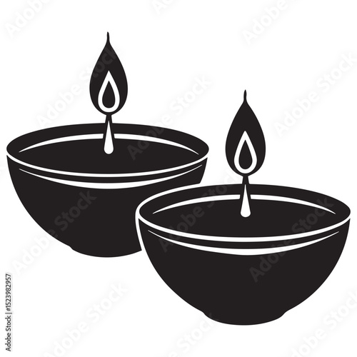 burning candle in a bowl