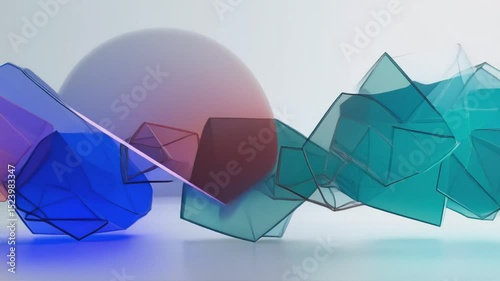 Abstract geometric shapes in translucent colors