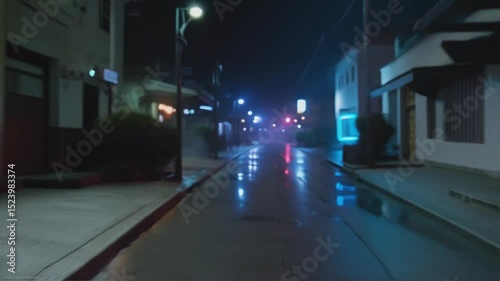 Neon-lit Alleyway at Night