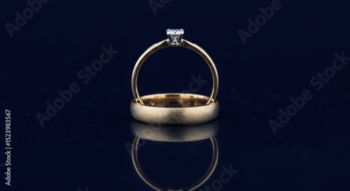 Elegant engagement ring symbolizes commitment and luxury, ideal for marketing, jewelry websites, or romantic campaign content. photo
