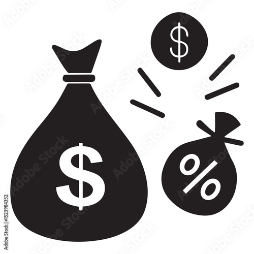 money bag with dollar  currency,