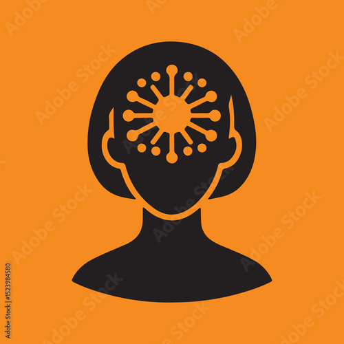 AI agent vector silhouette for commercial use 
