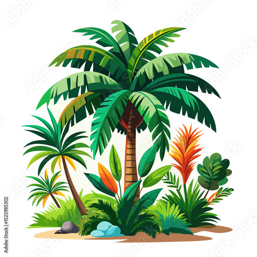 Cuban royal palm tree vector