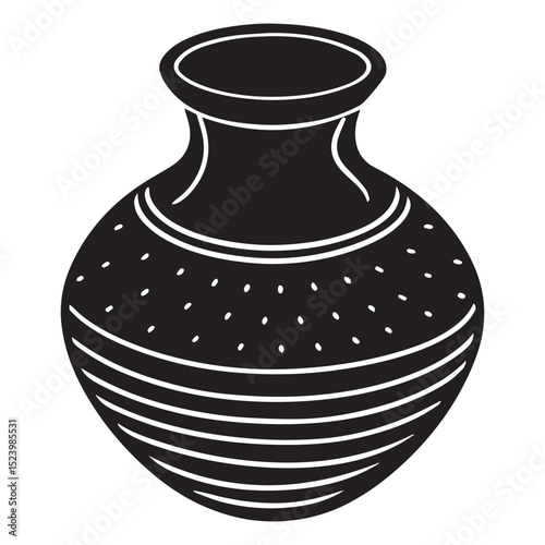ceramic vase isolated on white background